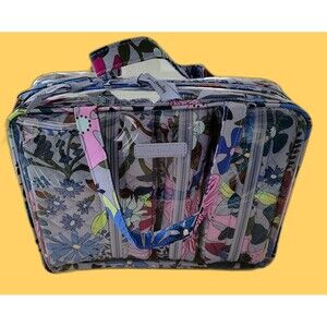 Vera Bradley Bengal Lily 4 PIECE COSMETIC ORGANIZER Lg Travel Bag Tote New